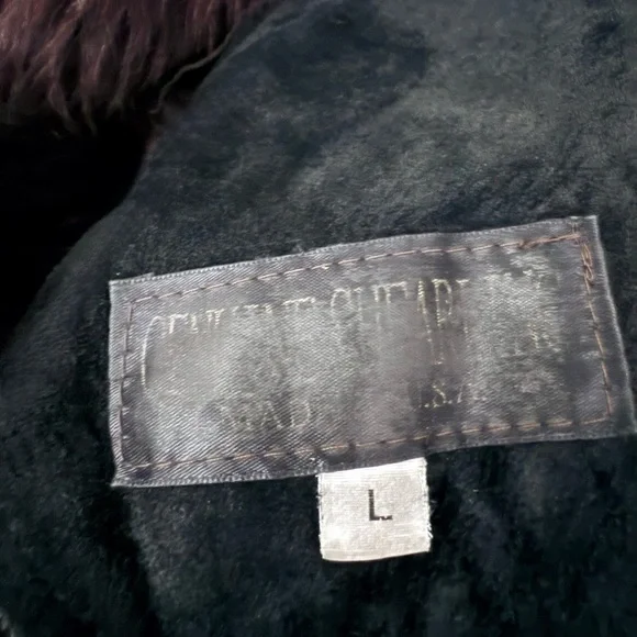 RARE Vintage Suede Shearling HEAVY COAT super warm made in USA Fit & Flare sz L - Picture 14 of 17